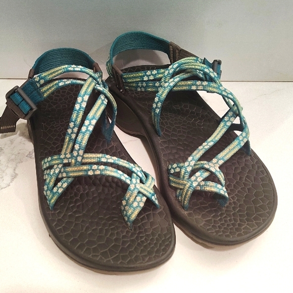 Chaco Updraft Ecodraft ZX2 women's Size 9 Sandals Green Yellow - Picture 1 of 12